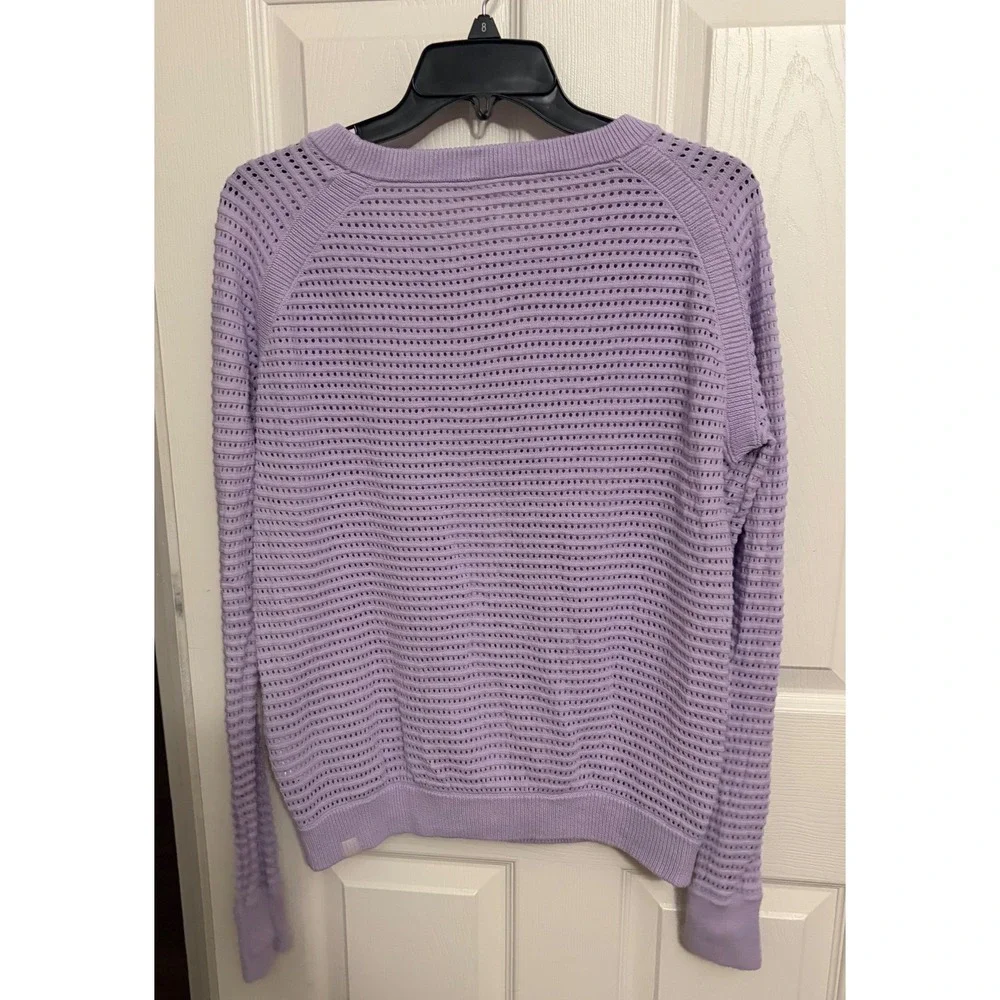 Lululemon | Purple Lavender Pointelle-Knit Cotton Sweater W3HMIS Sz L